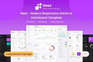 Mua Geex - NodeJs Responsive Admin & Dashboard Templat giá rẻ