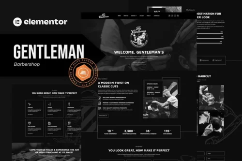 Mua Gentleman - Barbershop & Hair Studio Elementor Template Kit giá rẻ