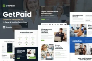 Mua GetPaid - Payment Gateway & Fintech Service WordPress Elementor Template Kit giá rẻ