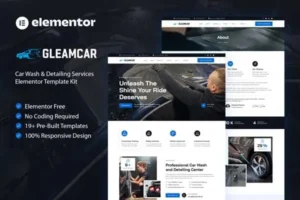 Mua Gleamcar - Car Wash & Detailing Service Elementor Template Kit giá rẻ