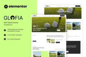 Mua Glofia - Golf Club & Course Elementor Template Kit giá rẻ