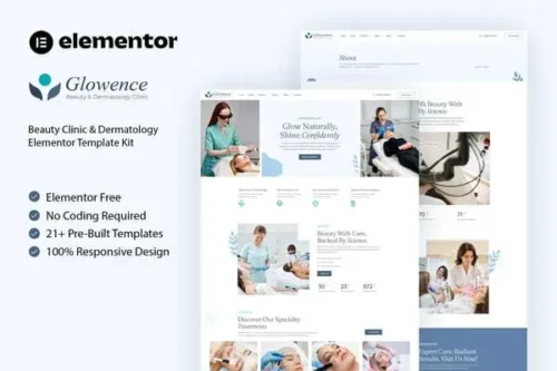 Mua Glowence - Beauty Clinic & Dermatology Elementor Template Kit giá rẻ