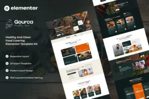 Mua Gourca - Healthy & Clean Food Catering Elementor Template Kit giá rẻ