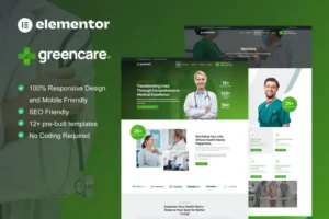 Mua GreenCare - Medical Services Elementor Pro Template Kit giá rẻ