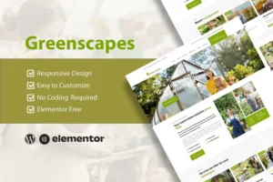 Mua GreenScapes - Garden & Landscape Service Elementor Template Kit giá rẻ
