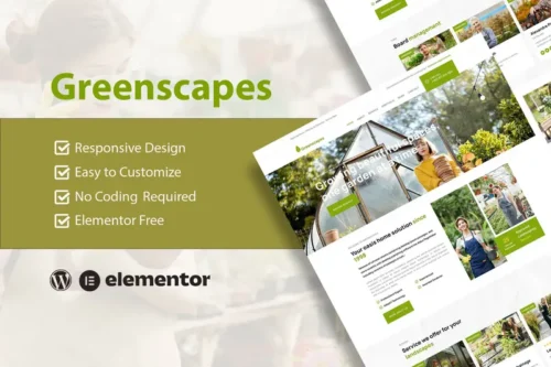 Mua GreenScapes - Garden & Landscape Service Elementor Template Kit giá rẻ