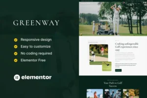 Mua GreenWay - Golf Club & Course Elementor Template Kit giá rẻ