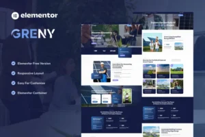 Mua Greny - Solar & Renewable Energy Elementor Template Kit giá rẻ
