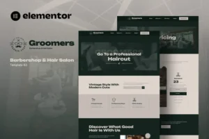 Mua Groomers - Barbershop & Hair Salon Elementor Template Kit giá rẻ