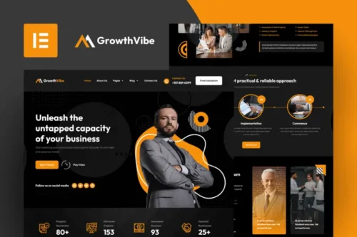 Mua Growth Vibe - Business Consulting Elementor Pro Template Kit giá rẻ