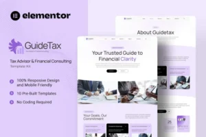 Mua GuideTax - Tax Advisor & Financial Colsulting Elementor Template Kit giá rẻ