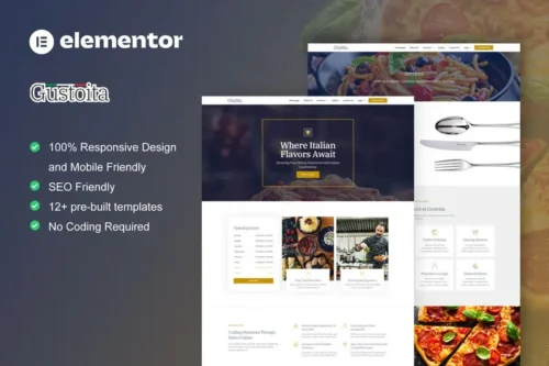 Mua Gustoita - Italian Restaurant Elementor Template Kit giá rẻ