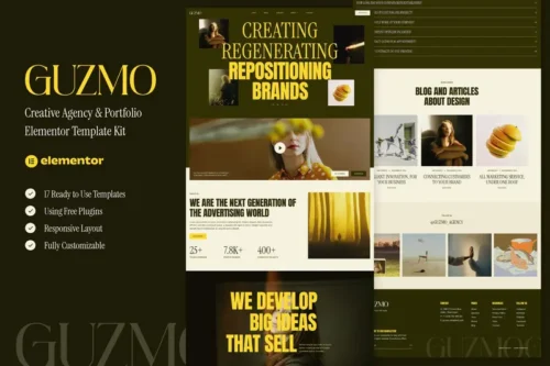 Mua Guzmo - Creative Agency & Portfolio Elementor Template Kit giá rẻ