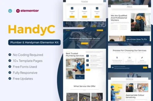 Mua HandyC - Plumber & Handyman Elementor Pro Template Kit giá rẻ