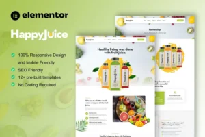 Mua HappyJuice - Juice & Fresh Drink Elementor Pro Template Kit giá rẻ