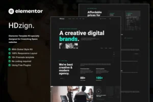 Mua HDzign - Dark Digital Agency Elementor Template Kit giá rẻ