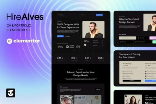 Mua HireAlves - CV & Portfolio Elementor Template Kits giá rẻ