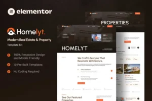 Mua Homelyt - Modern Real Estate & Property Elementor Template Kit giá rẻ