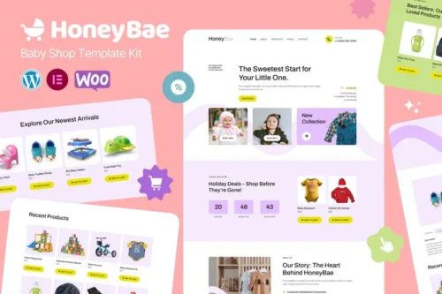 Mua HoneyBae - Baby Shop Ecommerce Elementor Pro Template Kit giá rẻ