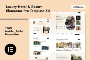 Mua HotelAlfa - Luxury Hotel & Resort Elementor Pro Template Kit giá rẻ