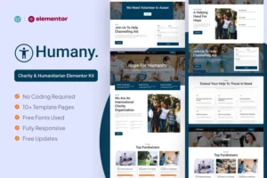 Mua Humany - Charity Elementor Pro Template Kit giá rẻ