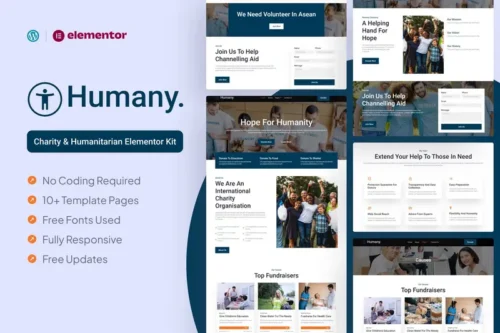 Mua Humany - Charity Elementor Pro Template Kit giá rẻ