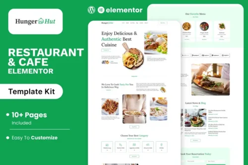 Mua HungerHut - Restaurant & Cafe Elementor Template Kit giá rẻ