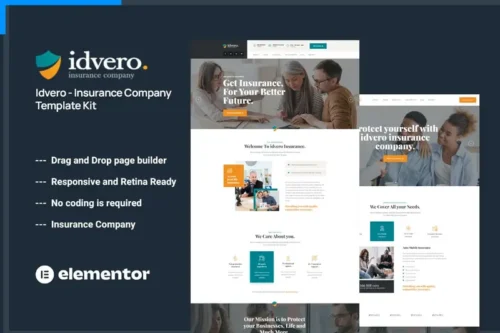 Mua Idvero - Insurance Company Elementor Template Kit giá rẻ