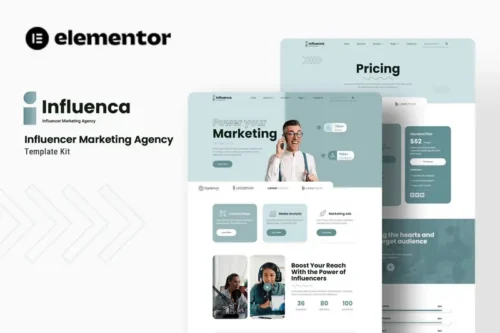 Mua Influenca - Influencer Marketing Agency Elementor Template Kit giá rẻ