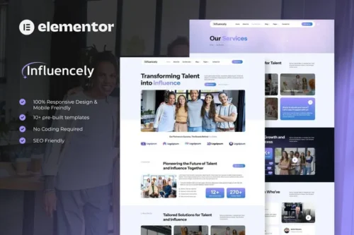 Mua Influencely - Influencer & Talent Agency Elementor Template Kit giá rẻ