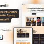 Influentio Influencer Influentio – Marketing & Creative Agency Elementor Pro Template Kit