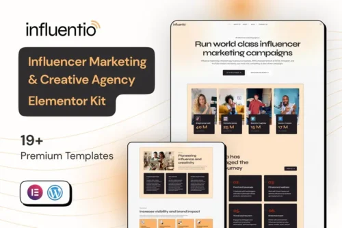Mua Influentio Influencer Influentio - Marketing & Creative Agency Elementor Pro Template Kit giá rẻ