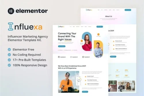 Mua Influexa - Influencer Marketing Agency Elementor Template Kit giá rẻ