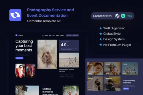 Mua Inframe - Photography Service & Event Documentation Elementor Template Kit giá rẻ