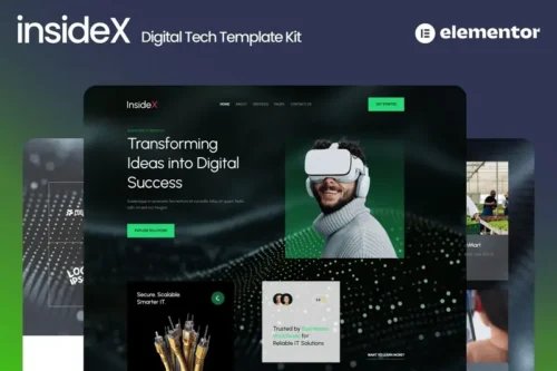 Mua InsideX - IT Solution & Service Elementor Template Kits giá rẻ