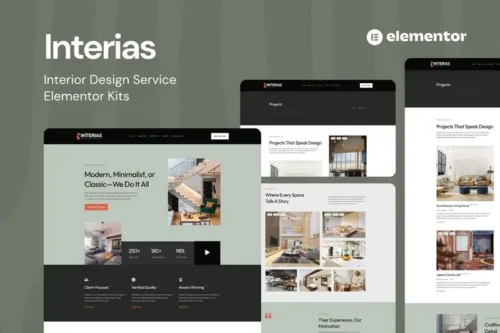Mua Interias - Interior Design Service Elementor Template Kit giá rẻ