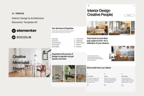 Mua Interna - Interior Design & Architecture Elementor Template Kit giá rẻ