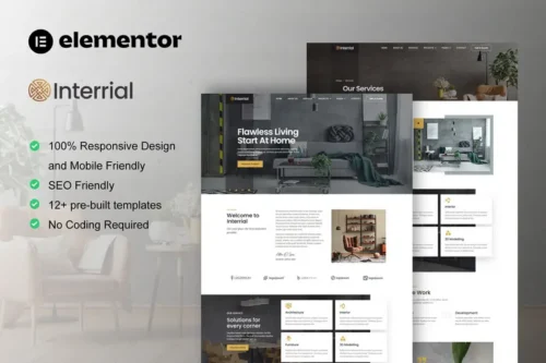 Mua Interrial - Interior Design Service Elementor Template Kit giá rẻ