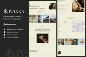 Mua Ivanka - Photography & Portfolio Elementor Template Kit giá rẻ