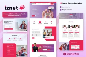 Mua iZnet - Broadband & Internet Service Provider Elementor Template Kit giá rẻ