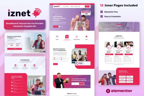 Mua iZnet - Broadband & Internet Service Provider Elementor Template Kit giá rẻ