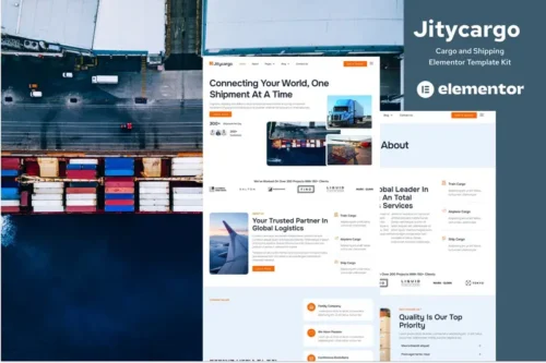 Mua Jitycargo - Logistic Cargo & Transportation Elementor Pro Template Kit giá rẻ