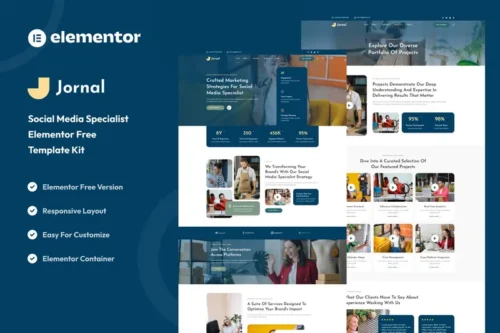 Mua Jornal - Social Media Specialist Elementor Template Kit giá rẻ