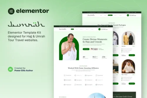 Mua Jumrah – Hajj & Umrah Tour Travel Elementor Template Kit giá rẻ