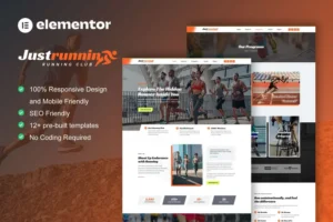 Mua JustRunnin - Running Club Marathon & Sport Event Elementor Template Kit giá rẻ
