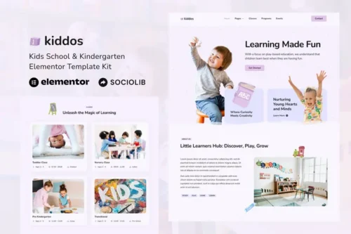 Mua Kiddos - School & Kindergarten Elementor Template Kit giá rẻ