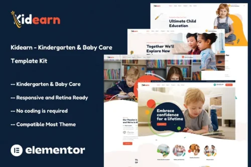 Mua Kidearn - Kindergarten & Baby Care Elementor Template Kit giá rẻ