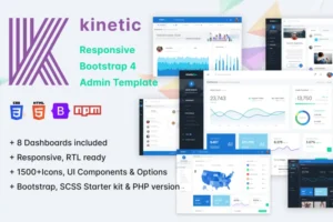 Mua Kinetic - HTML Bootstrap Admin Template giá rẻ