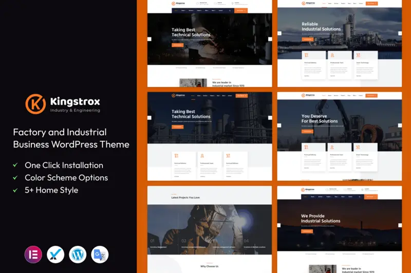 Mua Kingstrox - Factory and Industrial WordPress Theme giá rẻ