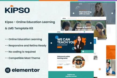 Mua Kipso - Online Education Learning Elementor Template Kit giá rẻ